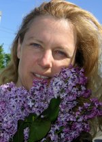 natalie with Lilac blossoms