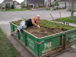 Marilee in the dumpster